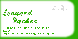leonard macher business card